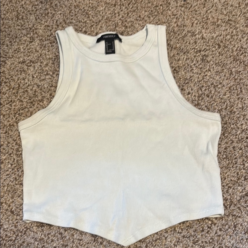 Topshop White Sleeveless Women's Top